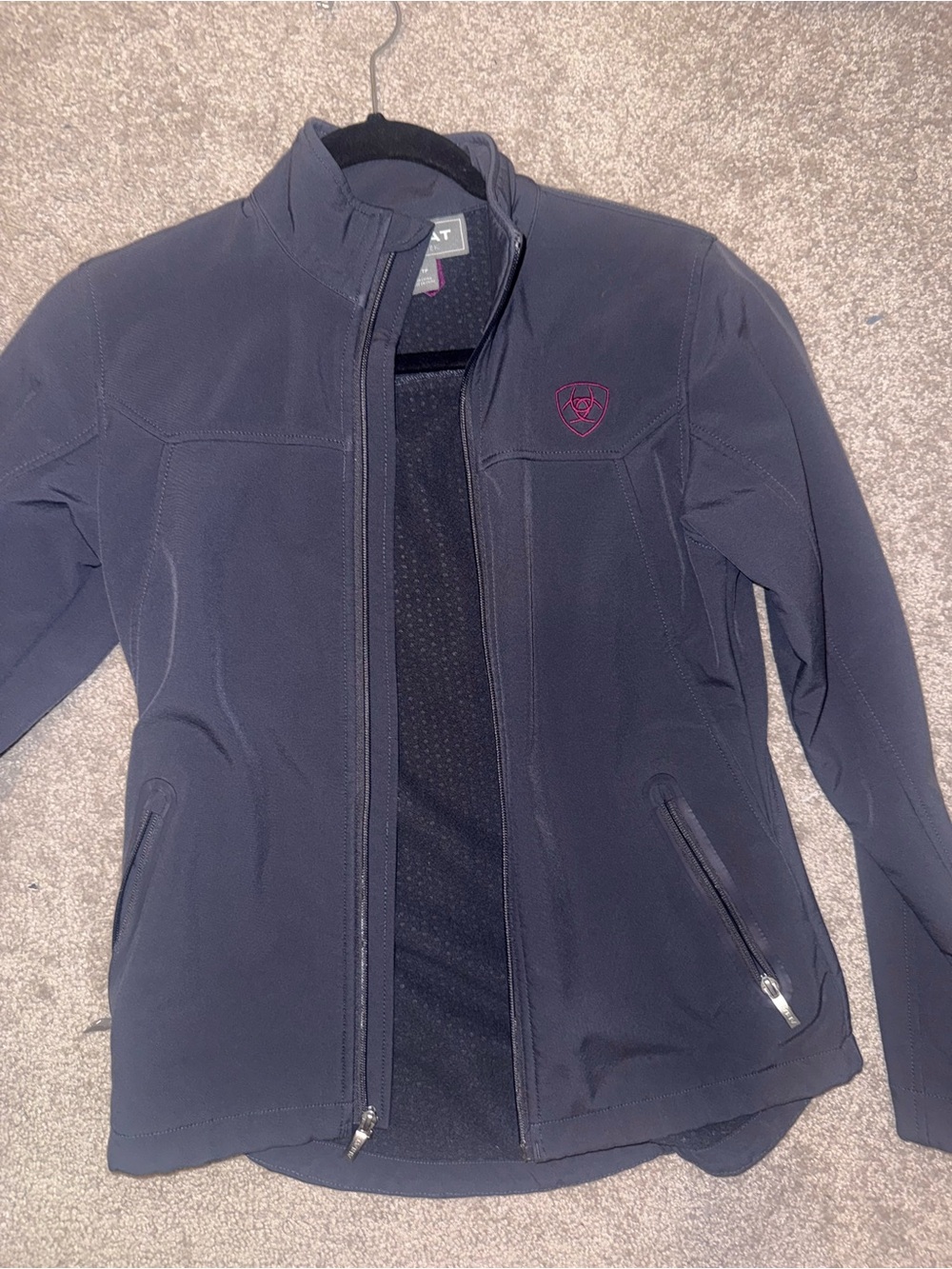 Ariat Women's Dark Navy Utility Softshell Jacket with Pink Logo
